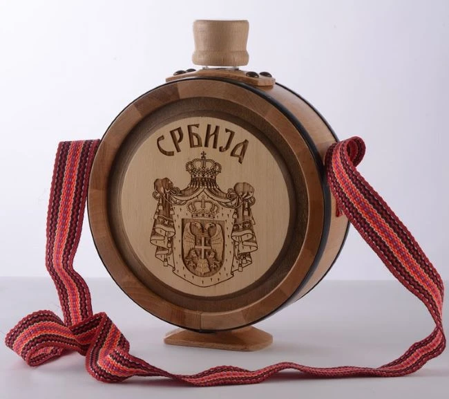 FLASK FOR BRANDY COAT OF SERBIA 0.7L-1