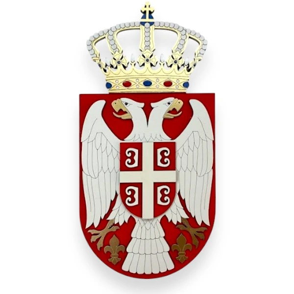 Wooden wall coat of arms of Serbia-1