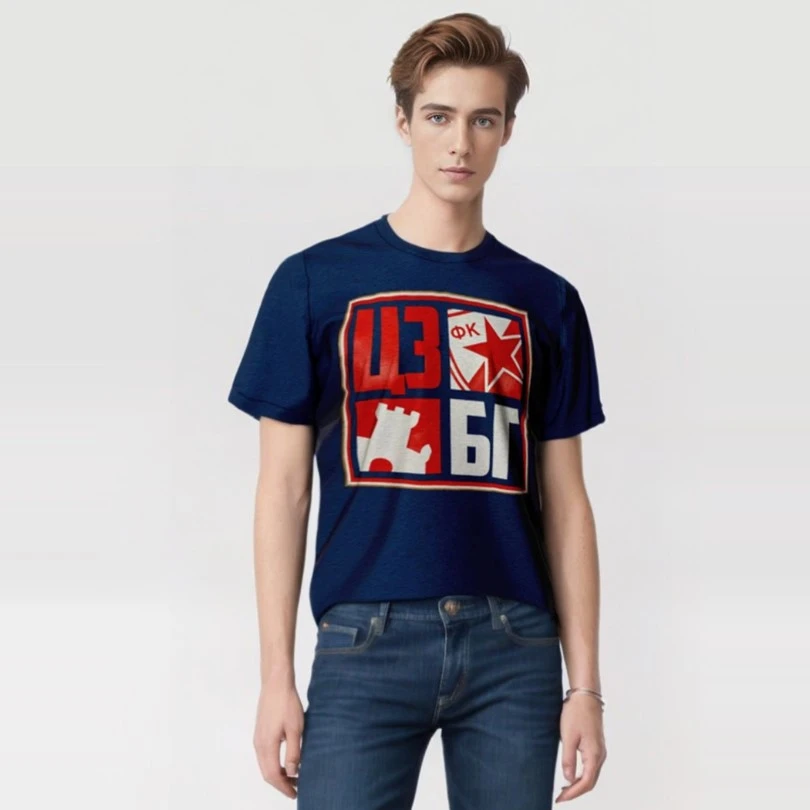 FK RED STAR NAVY T-SHIRT TOWER CZBG-3