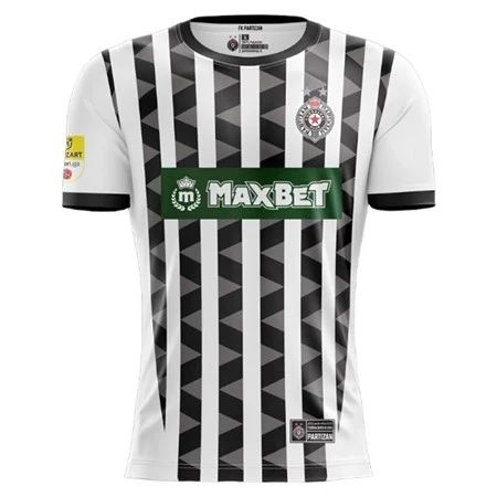 K PARTIZAN CHILDREN'S JERSEY 24/25 HOME BLACK WHITE REPLICA-1