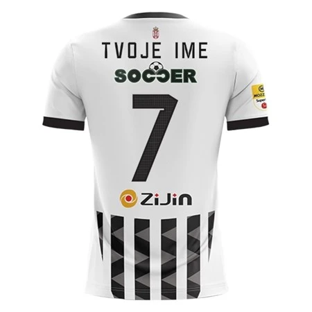 K PARTIZAN CHILDREN'S JERSEY 24/25 HOME BLACK WHITE REPLICA WITH PRINT-3