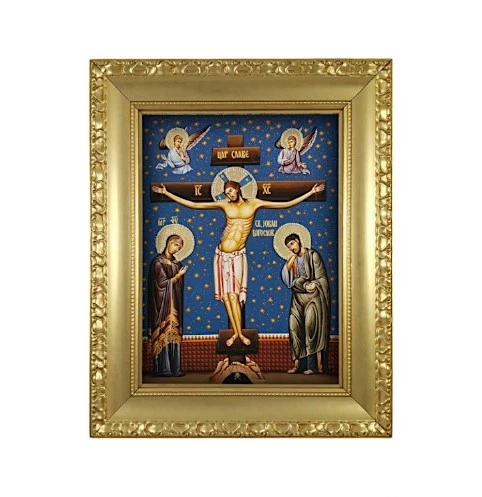 ICON OF THE STUDENT CRUCIFIX 38x32 cm - gilded, with glass-1