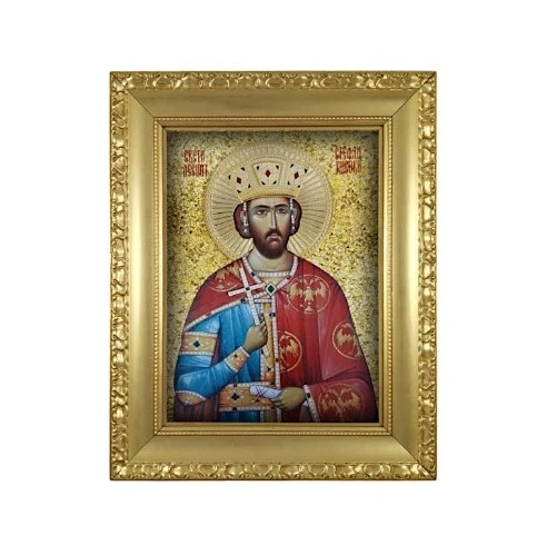 ICON OF THE HOLY DESPOT STEFAN LAZAREVIĆ 38x32 cm - gilded-1