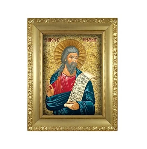 ICON OF SAINT JEREMIAH 38x32 cm - gilded, framed-1