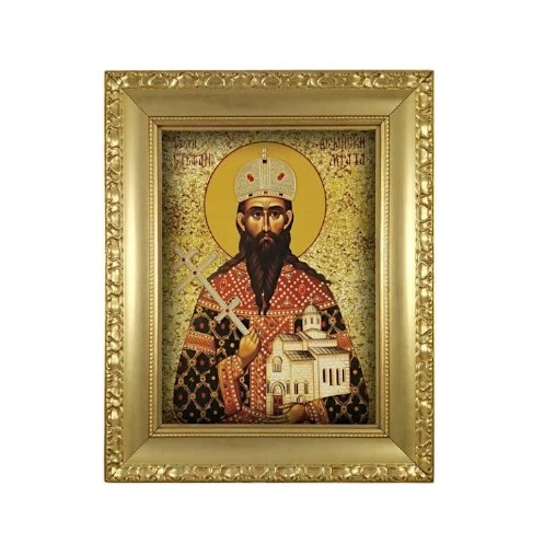 ICON OF SAINT MRAT, MRATINDAN 38x32 cm - gilded, with glass-1