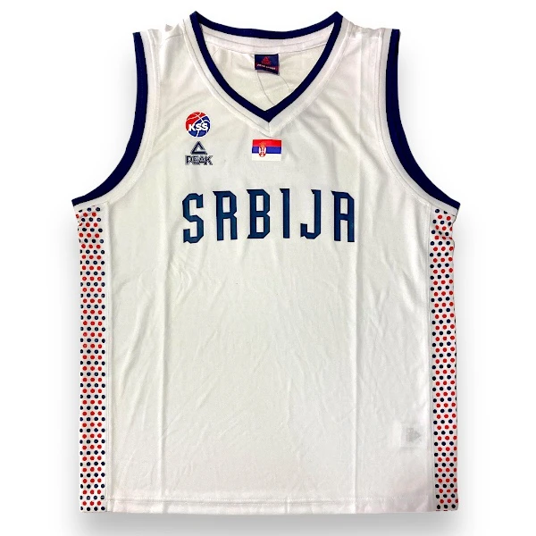 SERBIA OI 2024 BASKETBALL JERSEY - MEN'S, WHITE, PEAK, WITH PRINT-3