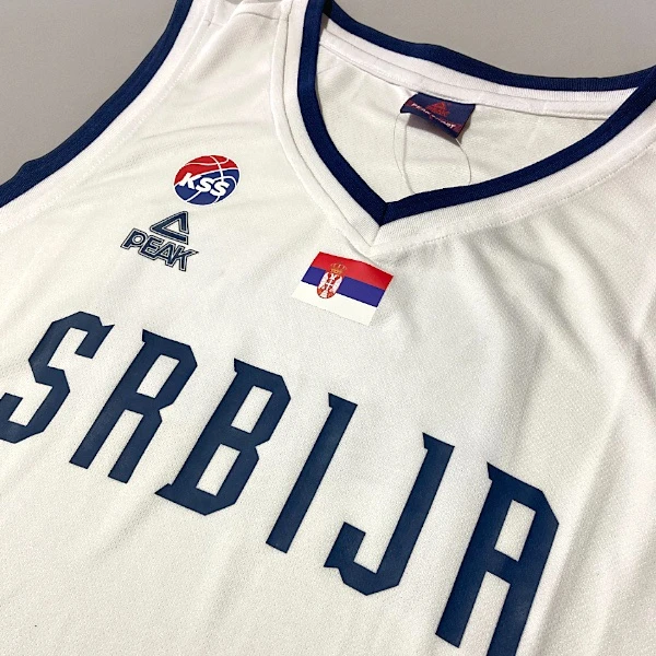 SERBIA OI 2024 BASKETBALL JERSEY - MEN'S, WHITE, PEAK, WITH PRINT-2