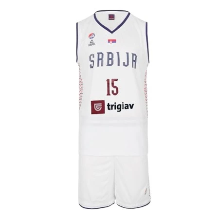  BASKETBALL SET JERSEY AND SHORTS SERBIA JOKIĆ 15 WHITE 2024-2