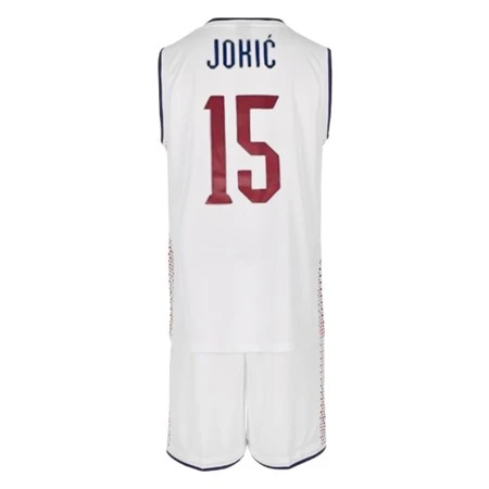 BASKETBALL SET JERSEY AND SHORTS SERBIA JOKI 15 WHITE 2024