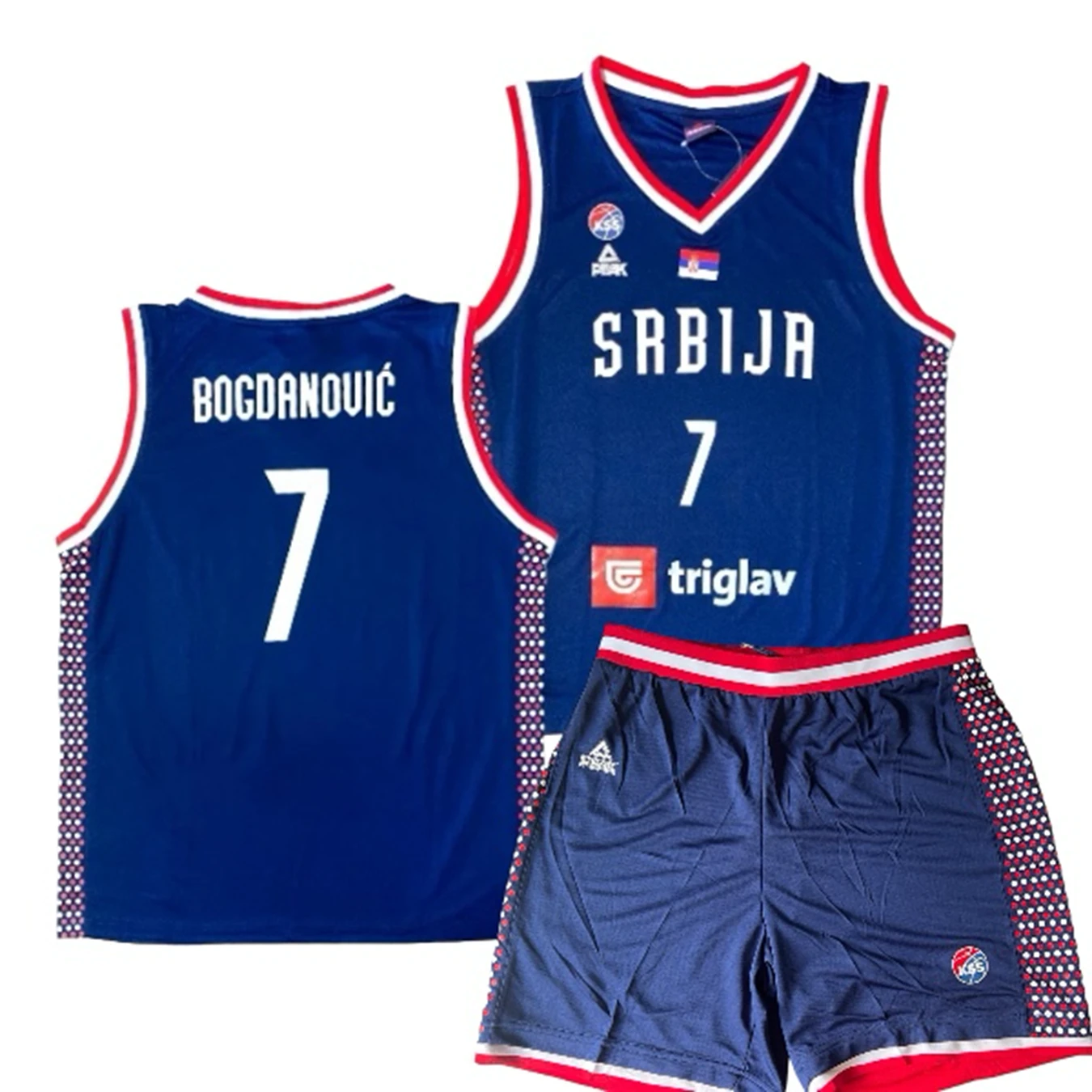 BASKETBALL KIT JERSEY AND SHORTS OF SERBIA OI 2024 BOGDANOVIC 7-3