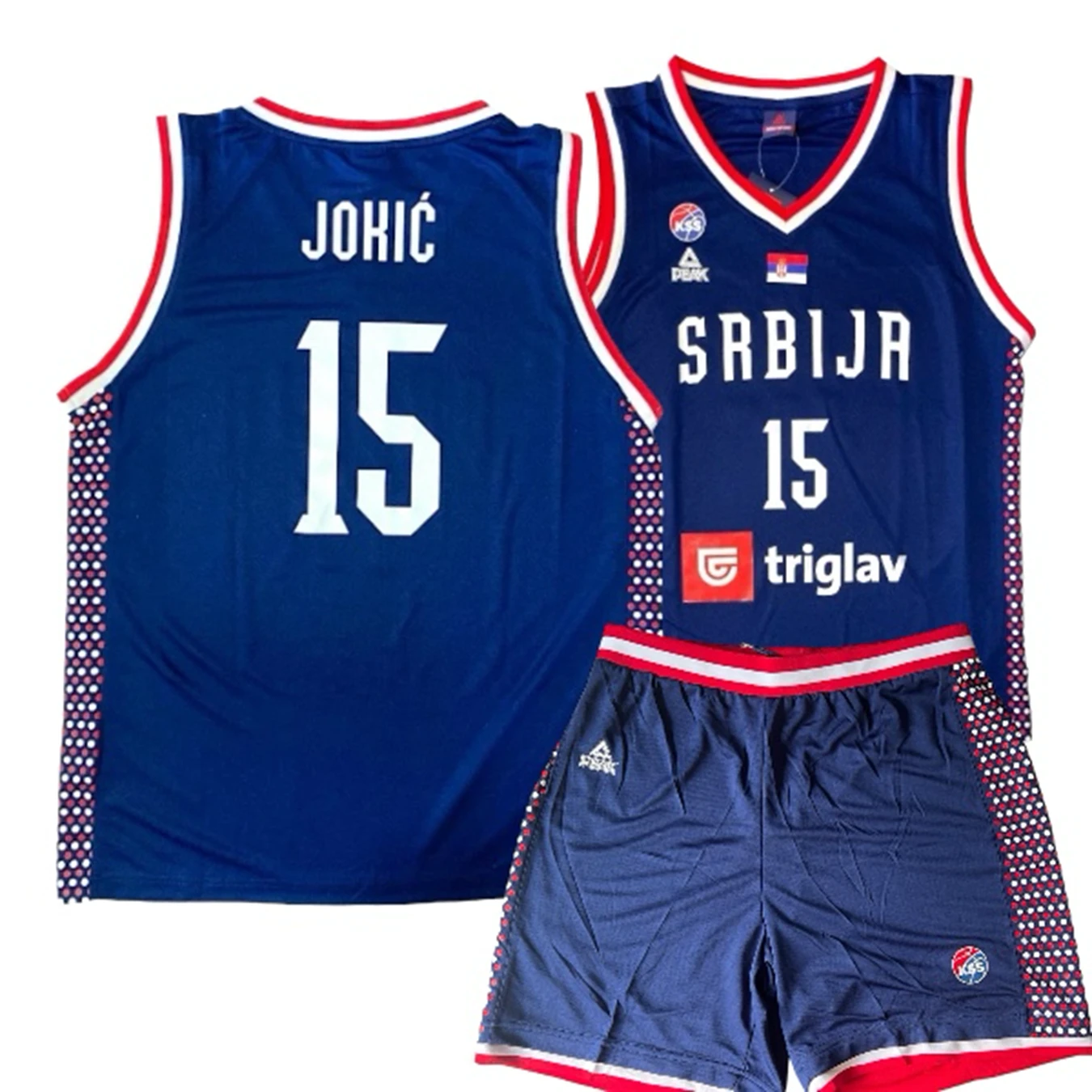 BASKETBALL KIT JERSEY AND SHORTS OF SERBIA OI 2024 JOKIC 15-3