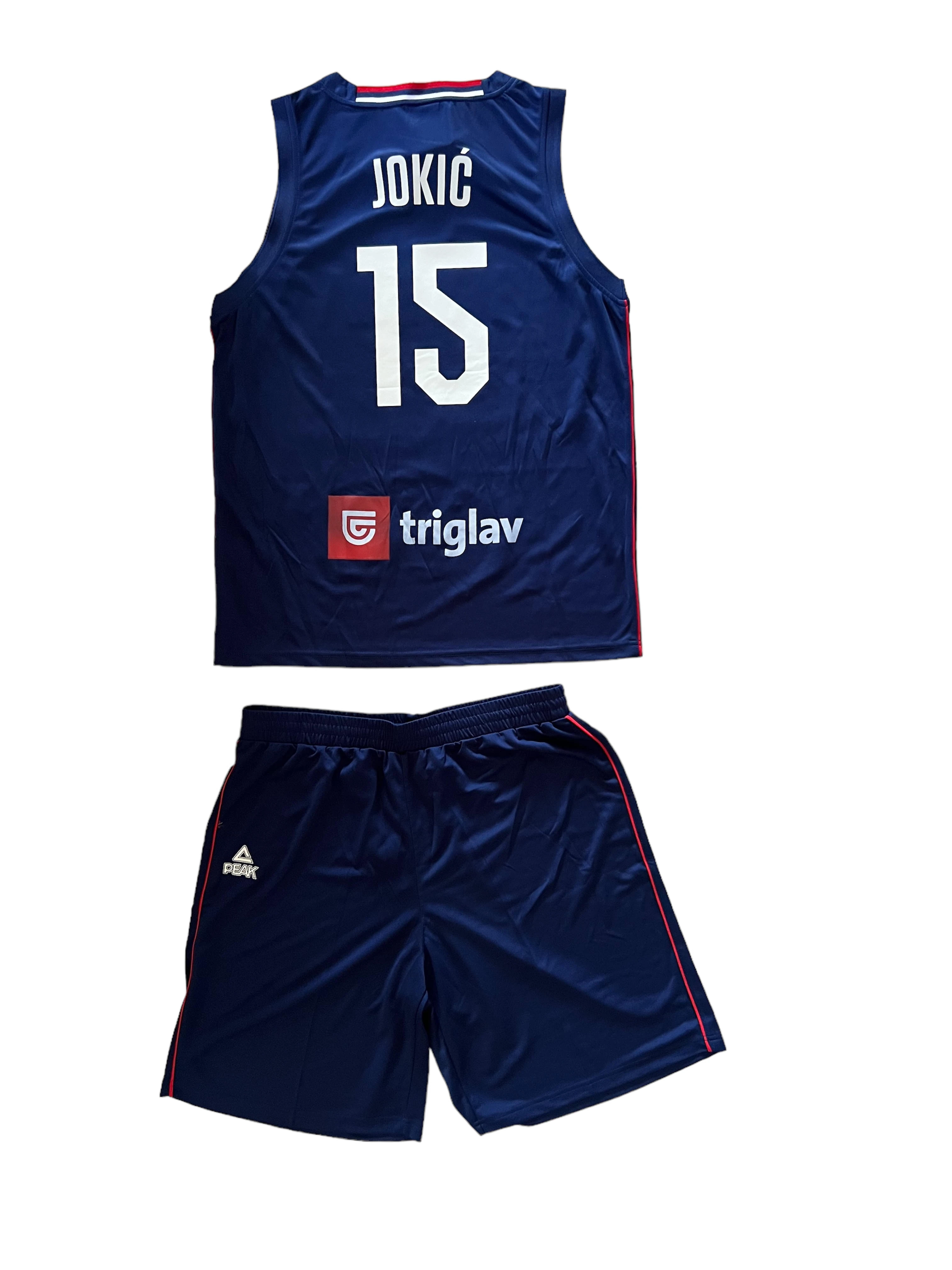 BASKETBALL KIT SERBIA JERSEY AND SHORTS 2021 BLUE - JOKIĆ 15-3