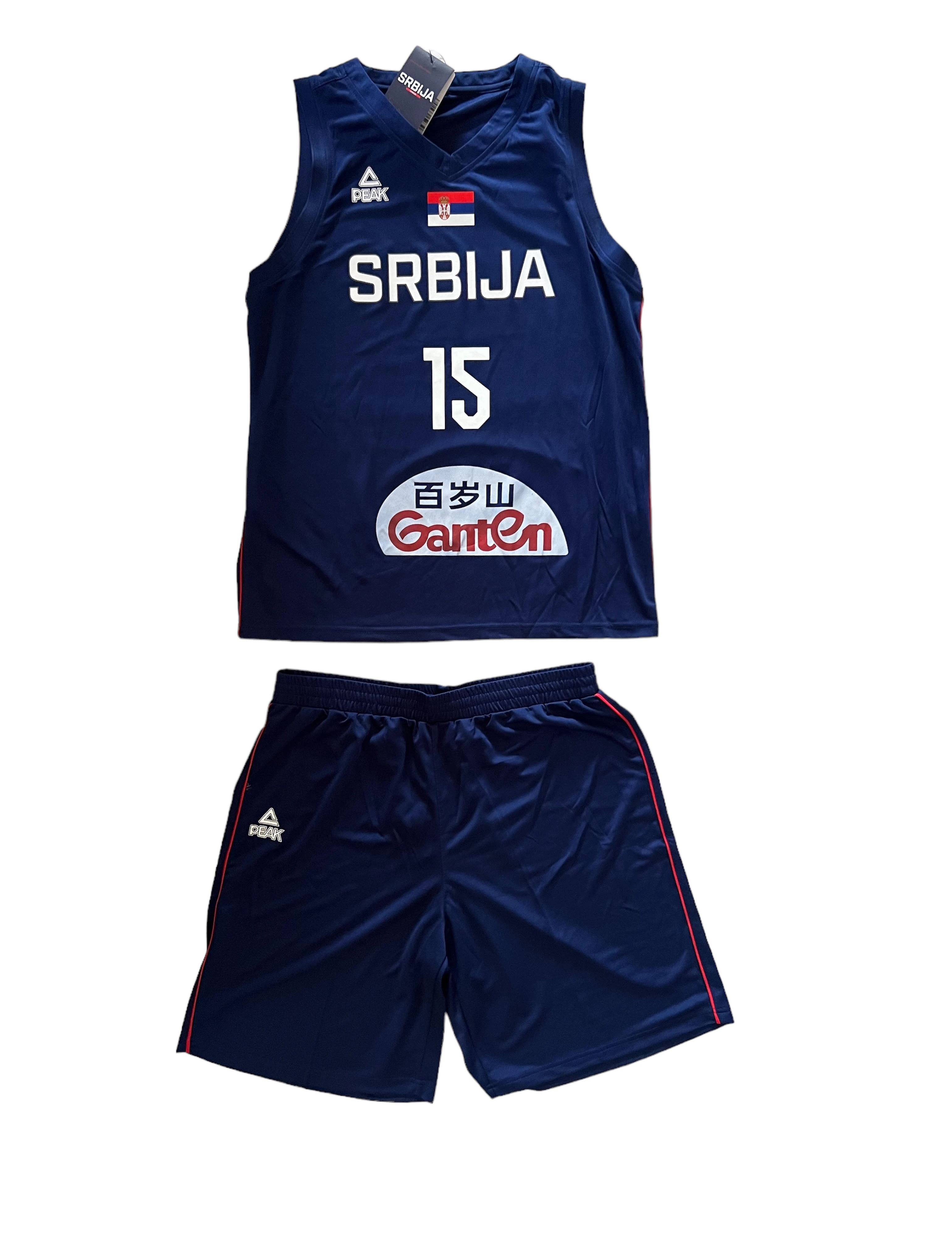 BASKETBALL KIT SERBIA JERSEY AND SHORTS 2021 BLUE - JOKIĆ 15-2