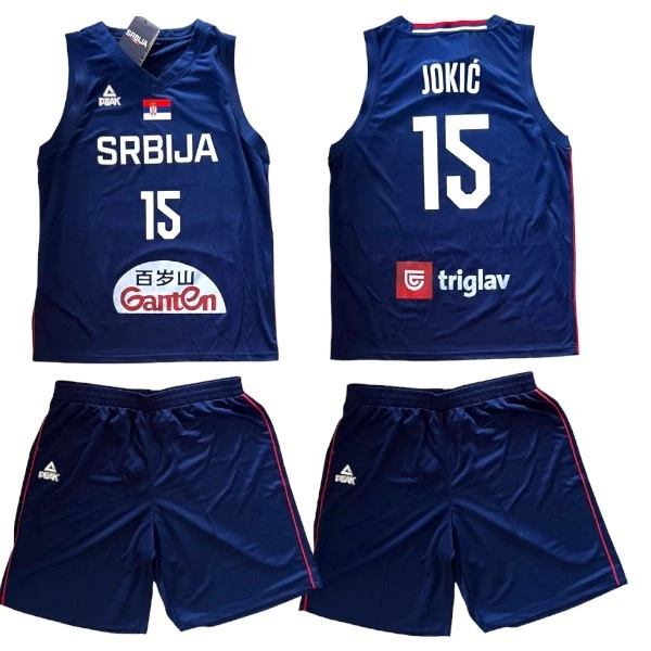 BASKETBALL KIT SERBIA JERSEY AND SHORTS 2021 BLUE - JOKIĆ 15-1