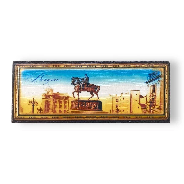 Magnetic panorama of Belgrade, wooden-3