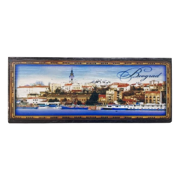 Magnetic panorama of Belgrade, wooden-1