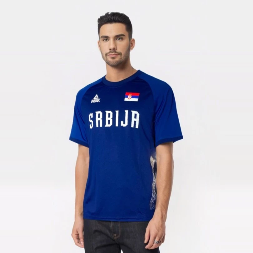 WARM-UP T-SHIRT OF THE BASKETBALL REPRESENTATION OF SERBIA - BLUE-2