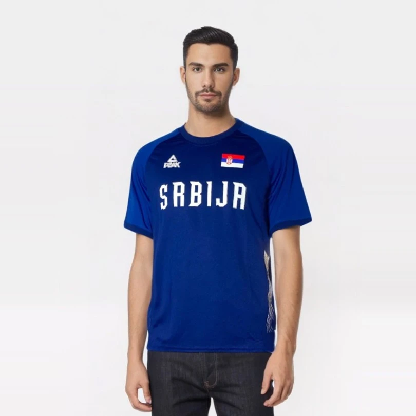 WARM-UP T-SHIRT OF THE BASKETBALL REPRESENTATION OF SERBIA - BLUE-1