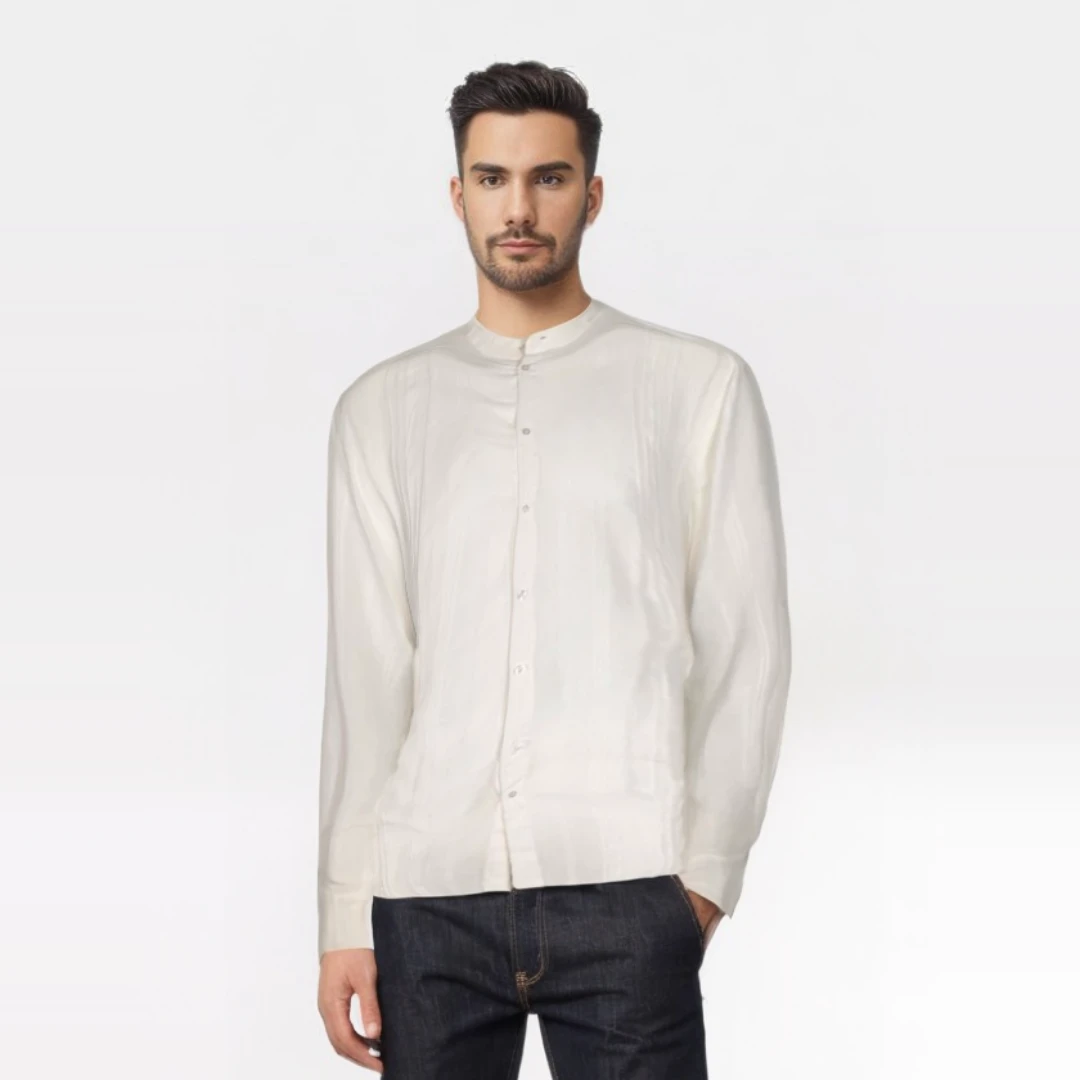 Men's ethnic shirt - white-3