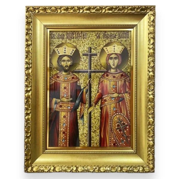 SLAVSKA IKONA SV. CAR KONSTANTIN I CARICA JELENA 41x33 cm | SERBIANSHOP.COM-1