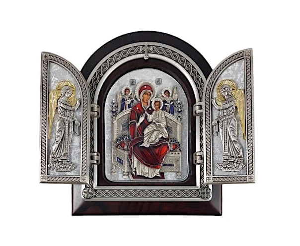 TRIPTYCH THE VIRGIN OF ALL-EMPRESS 22x18cm - wooden, gilded-1