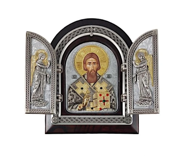 SAINT SAVA TRIPTYCH 22x18cm - wooden, gilded-1