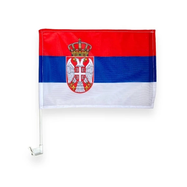 Flag of Serbia For Car With a Holder - 40x25cm-1