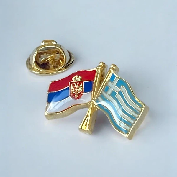 SERBIA-GREECE FLAG BADGE-1