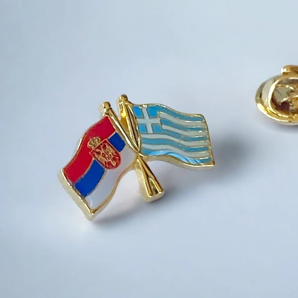 SERBIA-GREECE FLAG BADGE-2