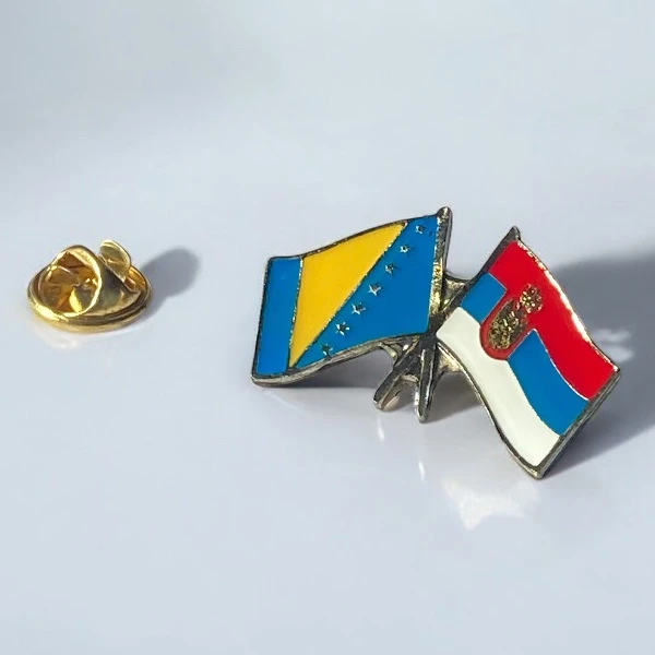 SERBIA - BOSINIA AND HERZEGOVINA FLAG BADGE-1