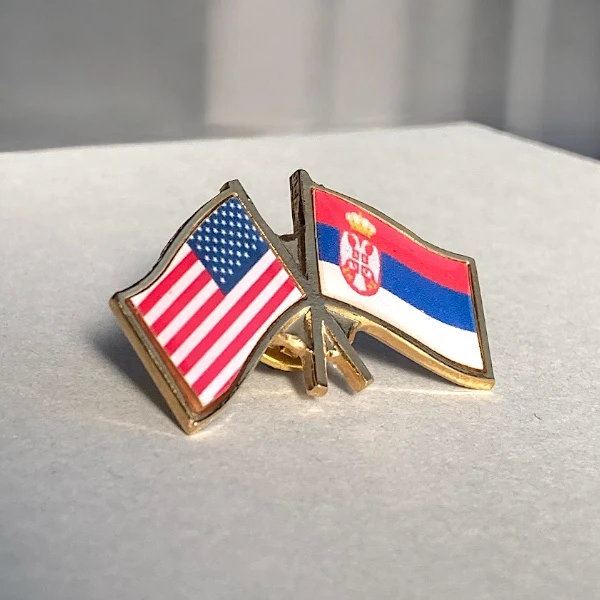 SERBIA - USA FLAG BADGE-1