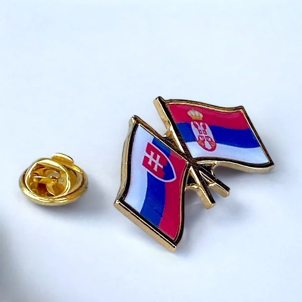 SERBIA - SLOVAKIA FLAG BADGE-2