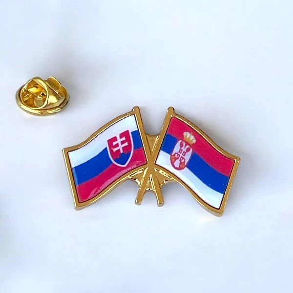 SERBIA - SLOVAKIA FLAG BADGE-1